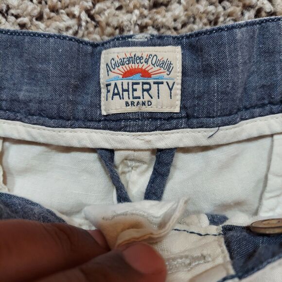 Faherty Men's Flat Front Chino Shorts Men's Size 34 Good Condition - Picture 2 of 7